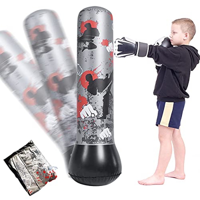 Minterest 120cm/160cm Saco de Boxeo,niños Saco de Boxeo de pie para un Rebote inmediato Ejercicio Boxeo Objetivo Bolsa