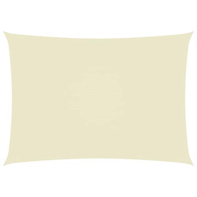 vidaXL Toldo Parasol Lona Protector Solar Sombra de Patio Jardín Terraza Balcón Parque Exterior de Vela Rectangular de Tela Oxford Crema 2x4,5 m