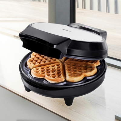 700W Waffle Maker Hierro Corazón Forma Antiadherente Capa Máquina Espacio