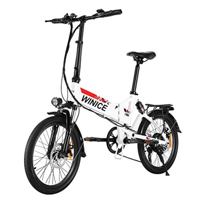 Bicicleta eléctrica Plegable de 20", Bicicletas urbanas eléctricas de 250 W para Adultos, Bicicleta eléctrica con batería extraíble de 36 V 8 Ah, Asie