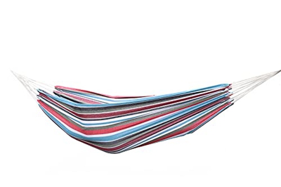 HENG FENG Hamaca de Lona de algodón 200 * 150 cm portátil para Jardines Interiores y Exteriores Carga de Camping hasta 150 kgs Azul Rojo