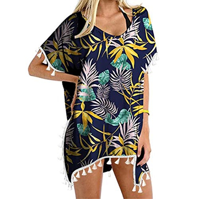 Traje de Baño con Borla Mujer Pareos Y Camisola de Playa Sexy Hueco Ropa de Baño de Gasa Bikini Cover Up Adecuado para Fiestas En La Piscina de Viajes