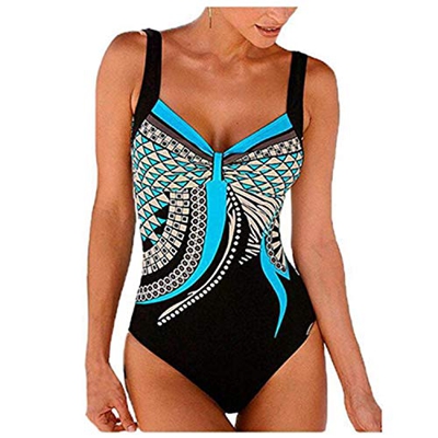 HOSD Bañador Sexy de una Pieza con Estampado de Bikini