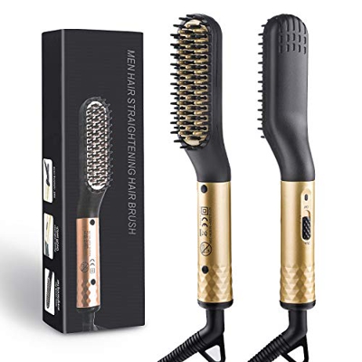 Cepillo Alisador de Barba, ZWOOS 2 en 1Profesional Multifuncional Peine de Pelo Liso Para Hombres Mujer,peine Alisador de Cabello Eléctrico ,Peine Ali