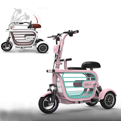 WLY Bicicleta eléctrica Plegable de Tres Ruedas para Adultos Mayores Mini vagón Exterior 48V20A Scooter eléctrico de Litio Independiente Colgando Rued en oferta