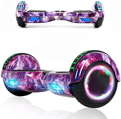 Magic Way Hoverboard - 6.5" - Bluetooth - Motor 700 W - Velocidad 15 km/h - LED - Patinete Eléctrico Auto-Equilibrio - para niños y Adultos (Galaxia p