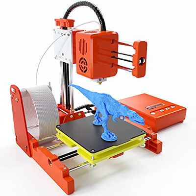 WZTO Impresora 3D,Mini Impresora 3D Portátil con Filamento PLA de 10m,Placa de Construcción Extraíble,Calentamiento Rápido, Impresión en Línea/Fuera d