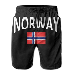 90ioup - Pantalones cortos de natación para hombre, diseño de bandera noruega Blanco blanco XXL características