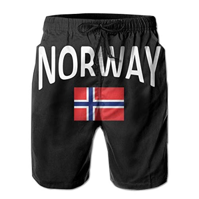 90ioup - Pantalones cortos de natación para hombre, diseño de bandera noruega Blanco blanco XXL
