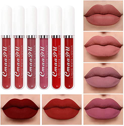 cheap4uk 6 PCS Diez Colores Matte Liquid Lipstick Long-Lasting Wear Non-Stick to Cup Not Fade Waterproof Lip Gloss for Ladies Girls Women Dance Party  precio