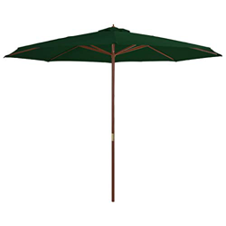 vidaXL Sombrilla Jardín Palo de Madera 350 cm Verde Estructura Toldo Parasol características