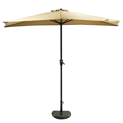 MaxxGarden - Sombrilla de jardín para pared, 270 cm de diámetro, semiparasol, color gris