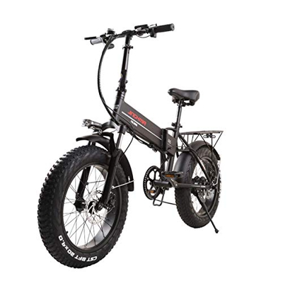 SONGZO Bicicleta Eléctrica 500W 20 Pulgadas Bicicleta de Montaña Plegable con Neumáticos Gordos con Batería de Litio de 48V 12.8Ah