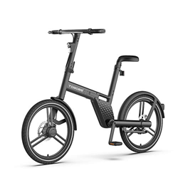 TOGO85° Bicicleta eléctrica plegable con eje de 20 pulgadas, motor central, hermosa y estable, con sensor de velocidad, IP65, impermeable, negro en oferta