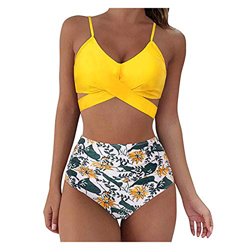 YANFANG Conjunto de Bikini con Estampado de Leopardo Sexy para Mujer Push Up Traje de baño de Cintura Alta,Bikini Set Sexy Halter Bandage Push Up Acol características