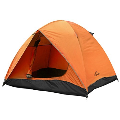 MoKo Tiendas de túnel para 2 o 3 Personas,Tienda de campaña instantánea para familias,a Prueba de Lluvia,de Doble Capa,Refugio Solar - Gris+Naranja