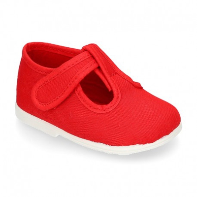 Pepito Bebé Niño Lona Piqué Suela Super Flexible. 22 Rojo