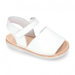 Sandalia Menorquina Bebé En Piel Charol. 20 Blanco precio