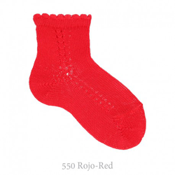 Calcetín Corto Perlé Calado Lateral Condor. 550-rojo 6 precio