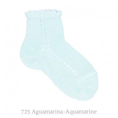 Calcetín Corto Perlé Calado Lateral Condor. 4 725-aguamarina