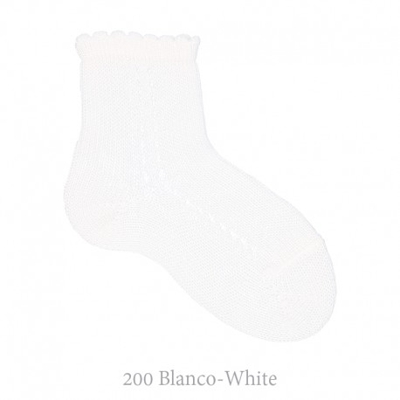 Calcetín Corto Perlé Calado Lateral Condor. 200-blanco 3