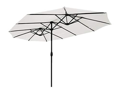 Sekey® Aluminio Sombrilla Parasol de Doble Juego para terraza jardín Playa Piscina Patio diámetro 460 cm x 270 cm Protector Solar UV50+ Crema