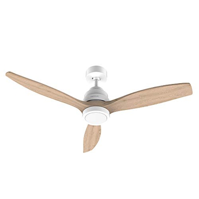 Cecotec Ventilador de Techo EnergySilence Aero 5250 White Design. 40 W, Diámetro 132 cm, Motor DC, Luz LED, 6 Velocidades, Temporizador hasta 8h, Mand