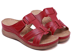 Sandalias con Plataforma para Mujer Mules Cuero Cómodos Zapatillas de Playa Verano Sandalias de Cuña 36-44EU en oferta