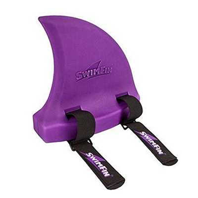 SwimFin - Float niños, diseño de aleta de tiburón púrpura