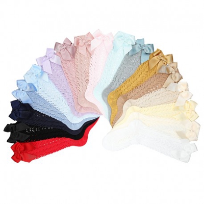 Calcetín Alto Perlé Calado Con Lazos Condor. 635-peonia 00