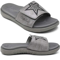 KUAILU Sandalias Hombre Verano Chanclas de Cuero Ajustables Zapatos Deportivo Ortopedicas Comodas Plantillas Piscina Playa Zapatillas Abiertas Gris ta en oferta
