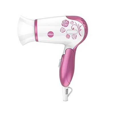 Secador de pelo HT82N ELDOM, rosa, dos niveles de soplado; asa plegable, potencia 1200 W