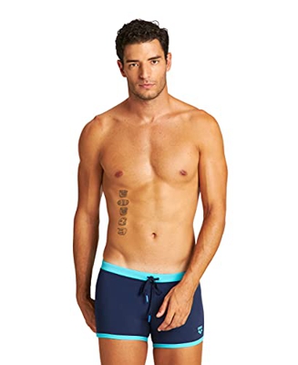ARENA M Fundamentals Borders Short, Traje de baño de los Hombres, Navy-MARTINICA, 8