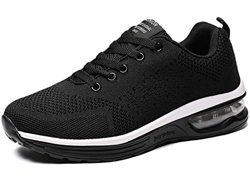 GAXmi Zapatillas Deportivas Mujer Zapatos de Malla Transpirables y Ligeros con Cordones y Cojín de Aire para Running Fitness Negro 36 EU (Etiqueta 37) características