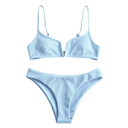 ZAFUL - Conjunto de bikini de dos piezas para mujer con cable acolchado en V precio