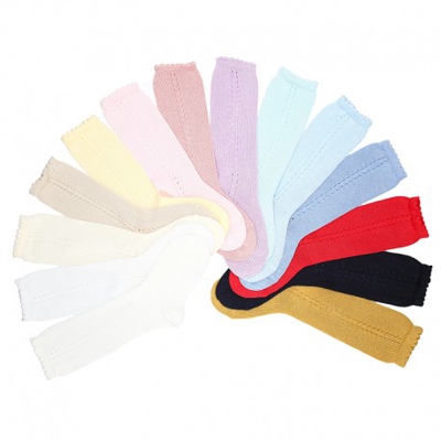 Calcetín Alto Perlé Calado Lateral Condor. 4 435-azul Piedra