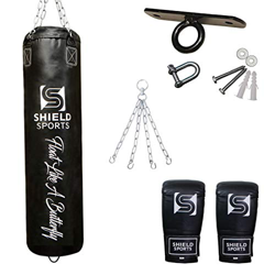 Shield Sports - Saco de boxeo con cadena y guantes, tamaños de bolsa y opciones de montaje disponibles en oferta