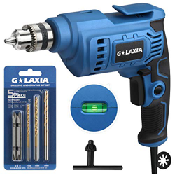 G LAXIA 510W Taladro Eléctrico, 0-3000RPM Velocidad Variable Taladro, Portabroca de 10mm, Función Horizontal, Botón de Bloqueo de Velocidad características