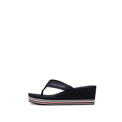 Tommy Hilfiger DALYA 32D, Sandalias con cua Tipo Alpargatas Mujer, Cielo del Desierto, 38.5 EU