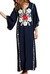 L-Peach Kaftan Vestido Largo de Playa para Mujer, Azul, Talla Ãºnica precio