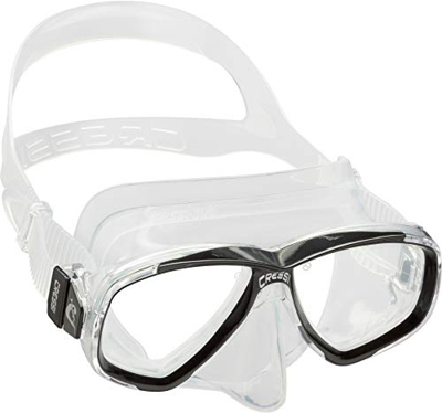 Cressi Perla Mask Máscara Vidrio separada para Pesca, apnea, Snorkel y Buceo, Unisex Adulto, Transparent/Azul, Talla Única