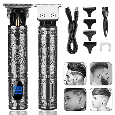 Cortapelos Profesional Cortadora de Cabello para Hombres, Cortar el Pelo Inalámbrico, Recortadora de Barba para Hombres, con LED de Luz Rápida, Carga