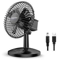 EasyAcc Ventilador de Escritorio USB, Ventilador de Escritorio oscilante Ventilador de Mesa de 3 velocidades Ventilador de enfriamiento Personal Bajo  precio