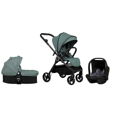 Casualplay - Coche De Paseo Trío Match 3 Wend + Capazo + Silla De Auto Verai I-Size Verde