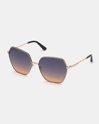 Guess - Gafas De Sol De Mujer Geométricas De Metal Dorado