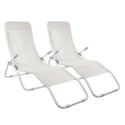 Garden House Garage 91 Pack 2 Tumbonas Ajustables 2 Posiciones Textil Gris GH91 en oferta