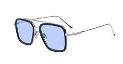 LHSDMOAT Gafas de sol Retro Spider Man Gafas de sol con montura metálica cuadrada Gafas Tony Stark Aptas para hombres y mujeres características