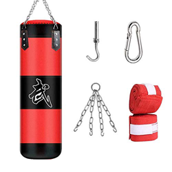 KEEPAA Saco de Boxeo,Saco de Boxeo Pesado con Cadena de Acero - Bolsa De Entrenamiento Vacío De Boxeo Karate Bolsa De Arena (Sin Relleno),para Boxeo E en oferta
