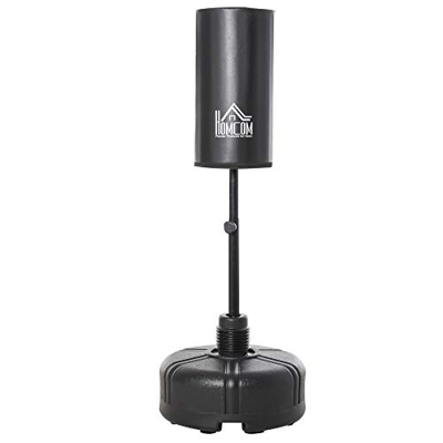 HOMCOM Saco de Boxeo de Pie con Soporte Ajustable en Altura de 3 Niveles y Base Rellenable de Arena 45 kg o Agua 30 kg Acero para Hogar Gimnasio Ø68x1