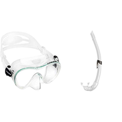 Cressi F1 Mask Máscara Monocristal Tecnología Frameless, Unisex, Transparent, L + Corsica Tubo Respiradores, Unisex Adulto, Blanco, Uni características